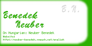 benedek neuber business card